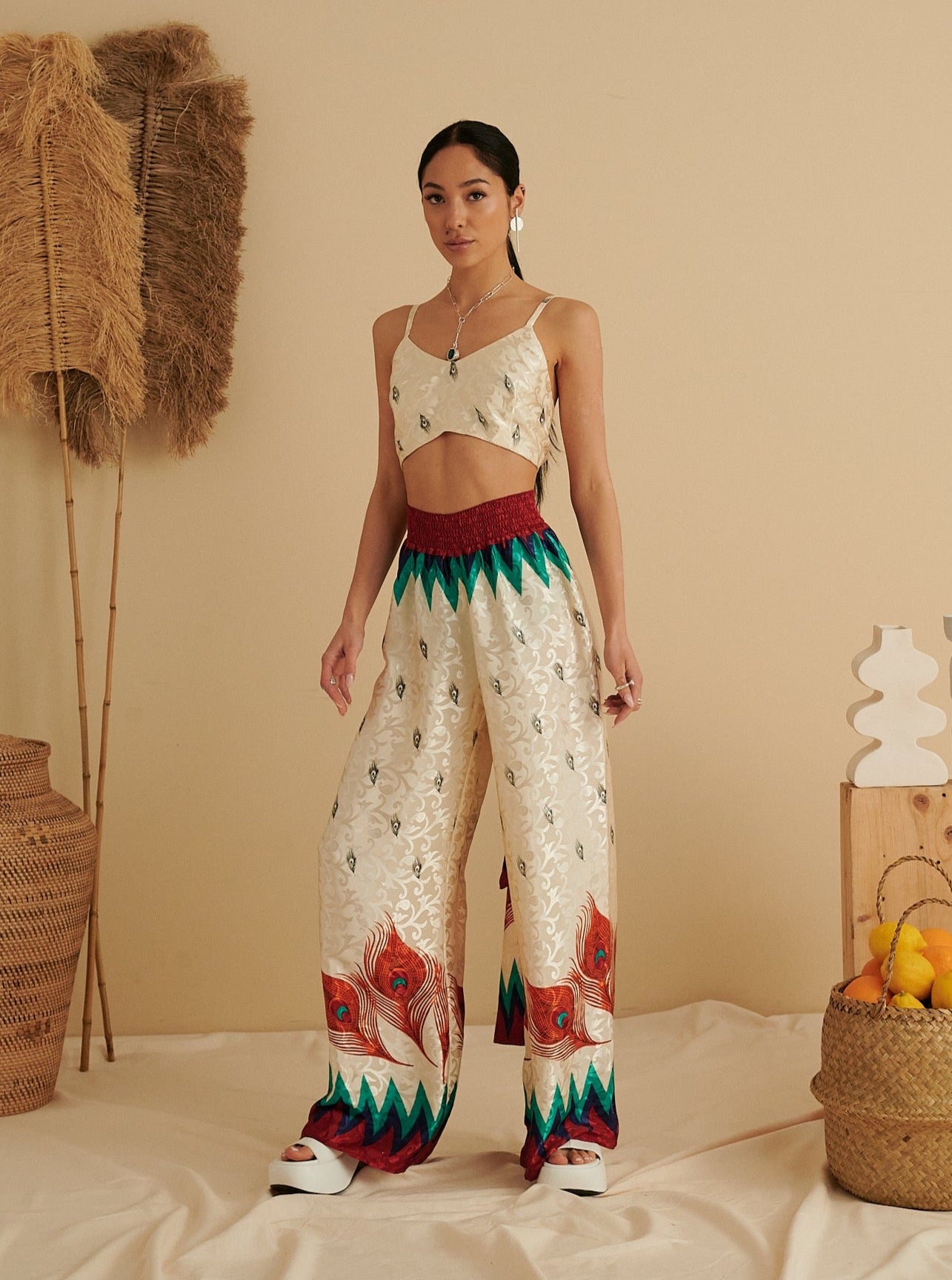 FLAMES TROUSERS IN RED RUBY