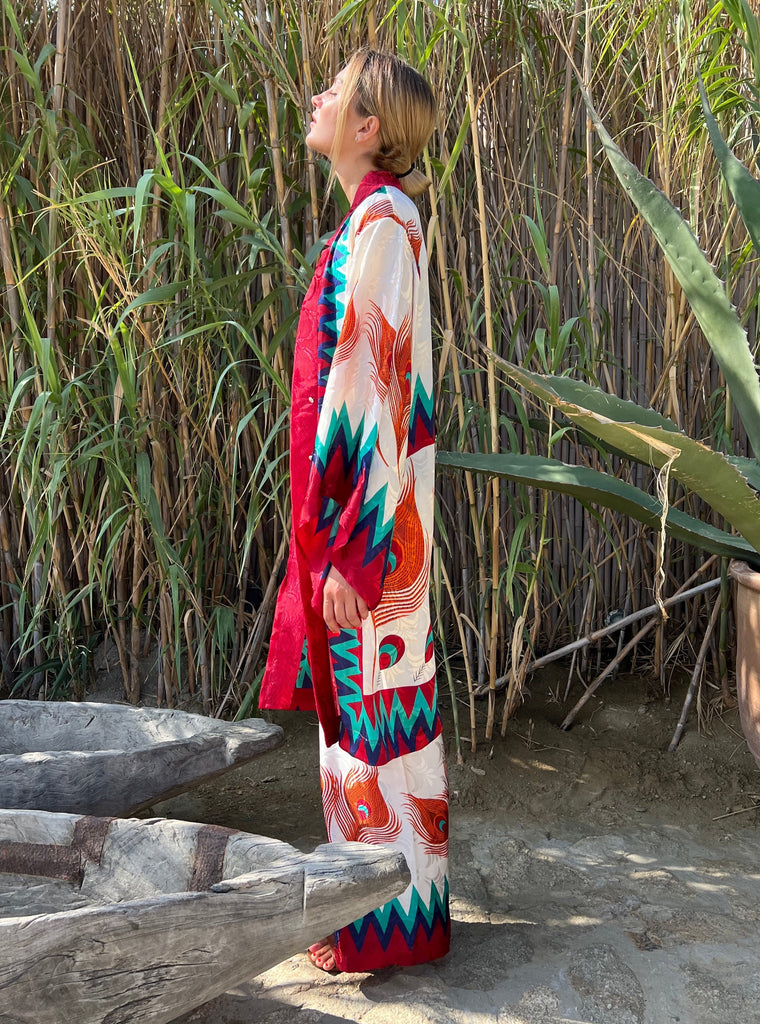 FLAMES KIMONO IN RED RUBY